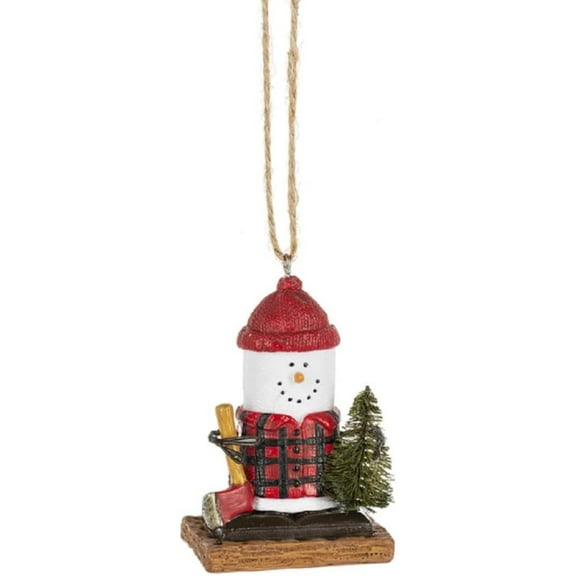 Ganz S'mores Resin Holiday Ornament, Lumberjack Snowman