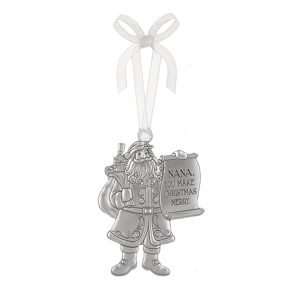 Ganz Santa's Ornament Nan You Make Christmas Merry