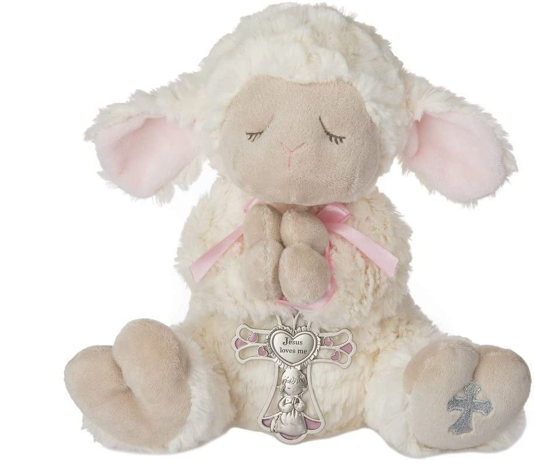 Ganz Serenity Lamb With Crib Cross Christening or Baptism Gift (Pink (Girl)) - image 1 of 2