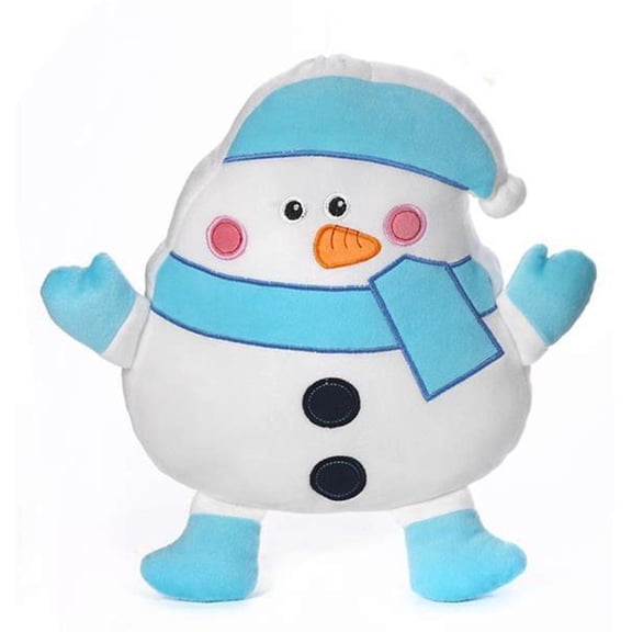 Ganz Snowman Plush Pillow With Light Blue Scarf and Hat