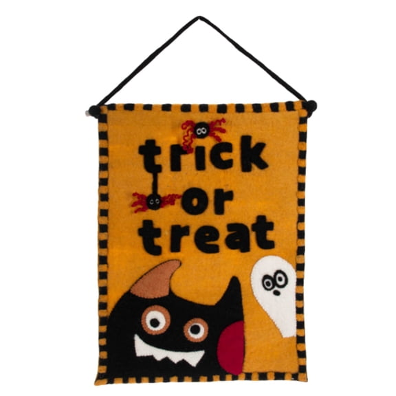 Ganz 22.50In Trick Or Treat Wool Banner, Wool, Owl Ghost Wall Decor Mh189597