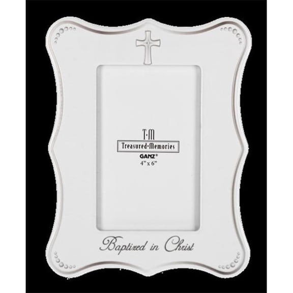 Ganz USA 374950 Baptized In Christ Frame, White - Holds 4 x 6 in. Photo