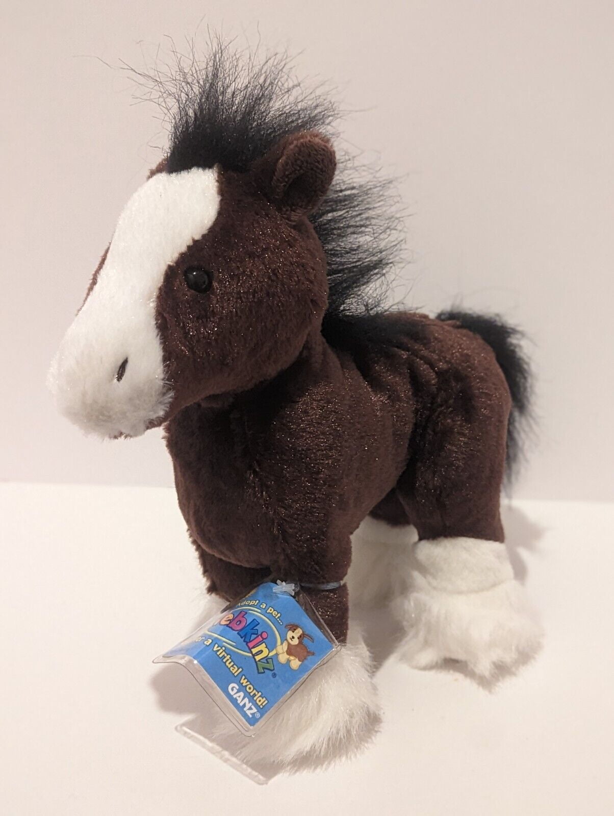 Ganz Webkinz - Clydesdale Horse Brown Stuffed Animal Plush (With