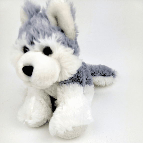 Ganz Webkinz - Husky Dog 8" HM120 Plush White Gray (No Webkinz Code)(BONUS 1 FUN CHOPS)