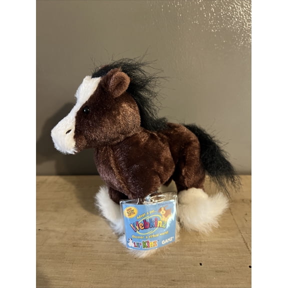 Ganz Webkinz Lil' Kinz -  Clydesdale Stuffed Horse 7" Plush - HS139 (NEW WITH SEALED WEBKINZ CODE)(BONUS ONE WEBKINZ GIFT BAG)