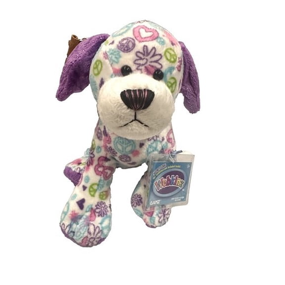 Ganz Webkinz - Peace Out Puppy HM693 Plush (New With Webkinz Sealed Code Tag)(BONUS 1 WEBKINZ PACK CARDS & 1 WEBKINZ GIFT BAG)