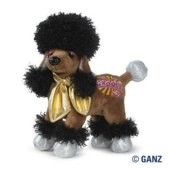 Ganz Webkinz Rockerz Brown Poodle Stuffed Animal With Sealed Code
