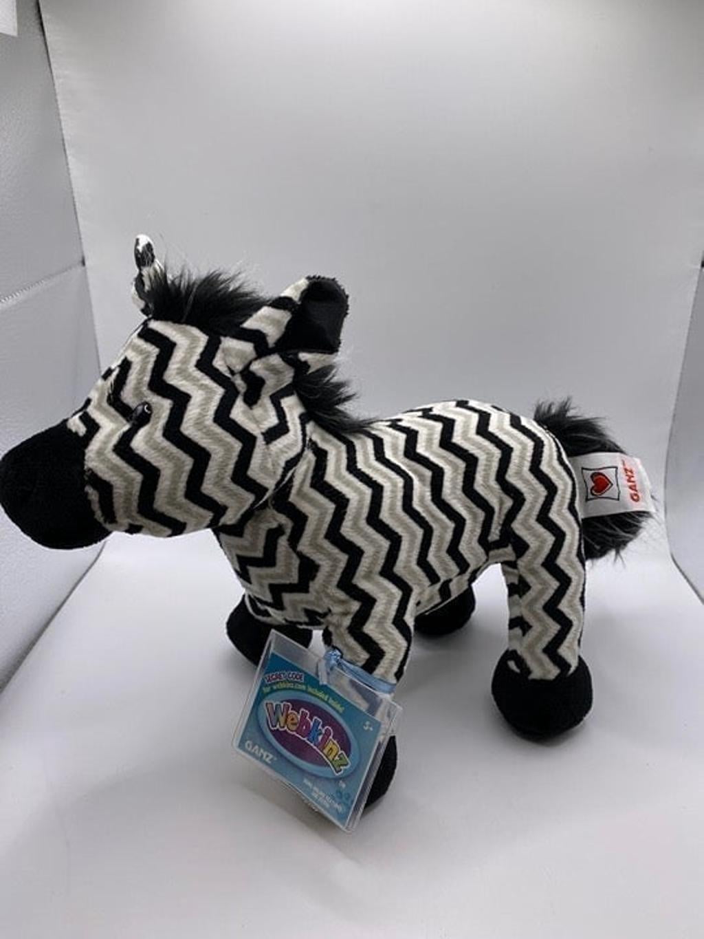 Ganz Webkinz - Zig Zag Zebra HM778 Plush (NEW WITH SEALED CODE)(BONUS 1 ...
