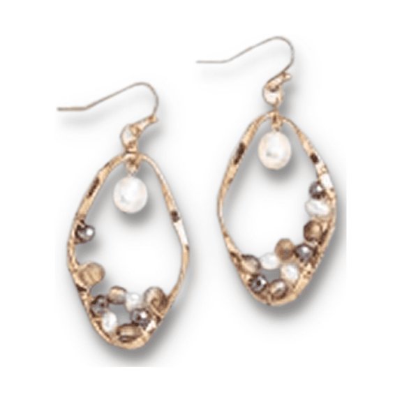 Ganz Wooden Bead Earrings, Paprika