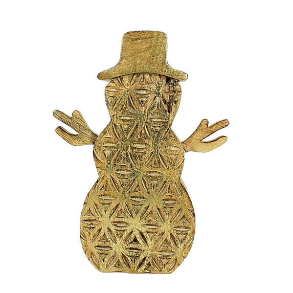Ganz Wooden Chunky Snowman - One Snowman 9.75 Inch, Wood - Laser Carved Mx181826 Star