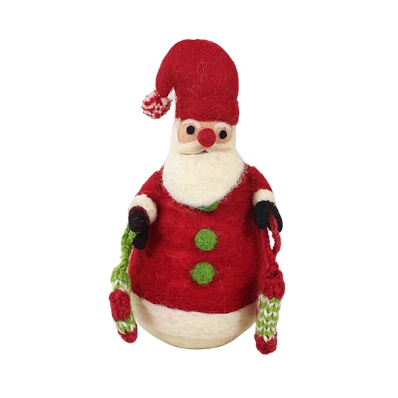 Ganz Wool Santa - One Figurine 8 Inch, Wool - Knit Socks Rounded Bottom Mx189865
