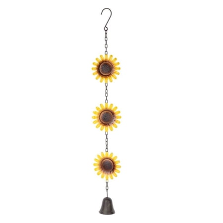 Ganz Yellow Sunflower Metal Windchime Outdoor Garden Wind Chime 28 Inch