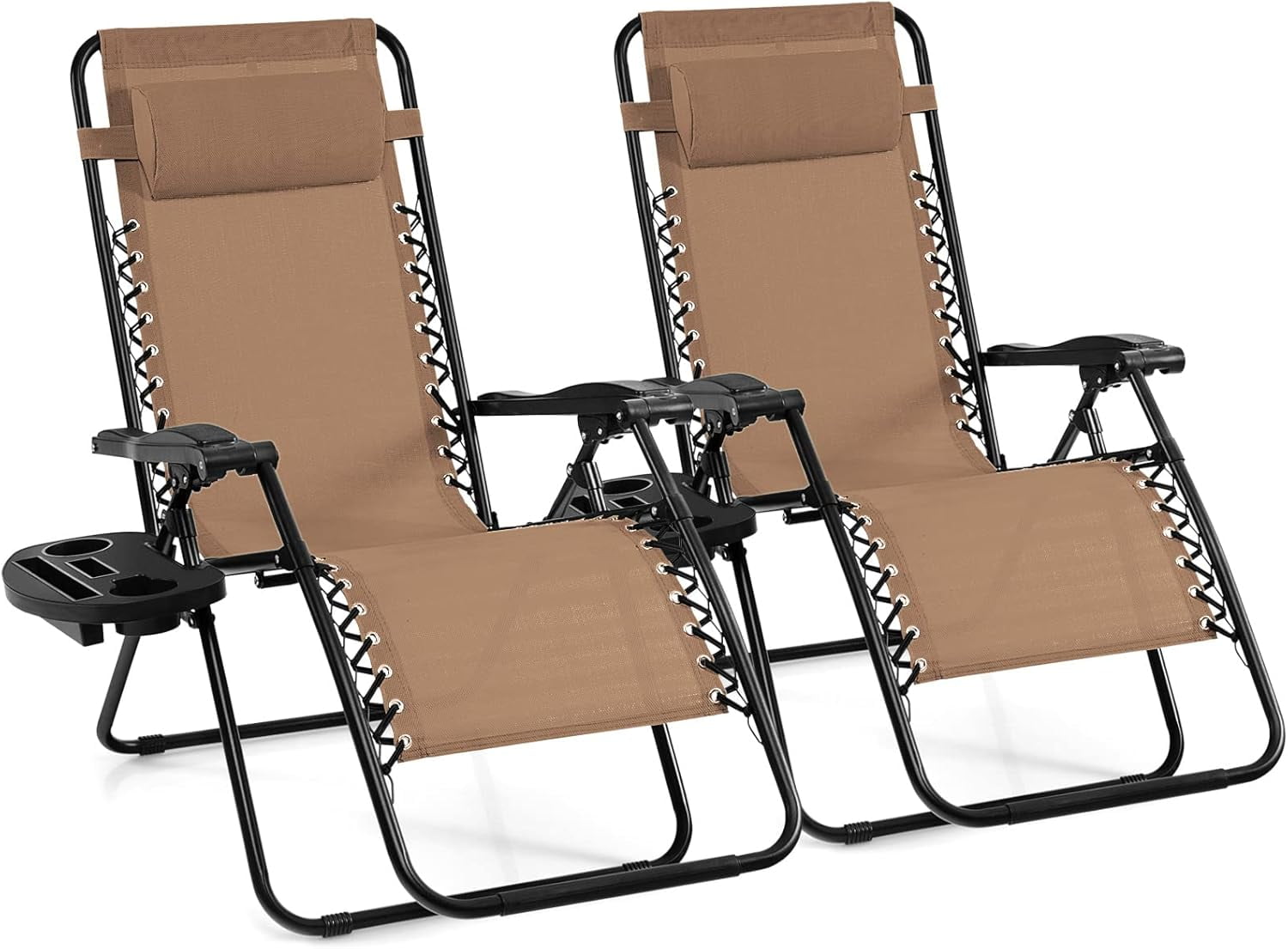 GaoJ 2 PCS Zero Gravity Chair Patio Chaise Lounge Chairs Outdoor Yard ...