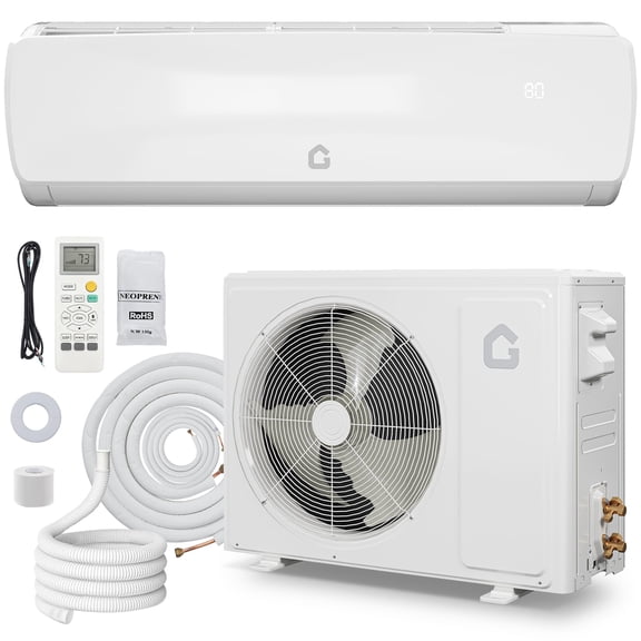 Gaomon 12,000 BTU 19 SEER2 Mini Split Air Conditioner, Heat Pump, Ductless, 115V, Pre-Charged, White, Installation Kit