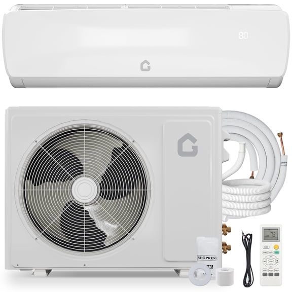 Gaomon 9000 BTU 19 SEER2 Mini Split AC, Ultra-Quiet Inverter Heat Pump, 115V, White, 10ft Line Set