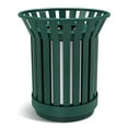 thumbnail image 1 of Gaonala Outdoor Metal Slatted Trash Can 30 - 52 Gallon Commercial Grade with Removable Inner Bin Waste Receptacle in Park School Beach Patio(Green), 1 of 7