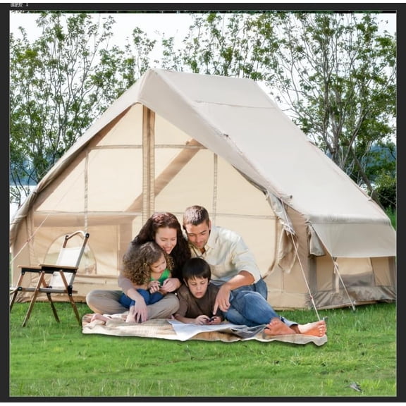 Gaonala 4-6 Person Inflatable Camping Tent with Pump Quick Setup 4-Season Family Tent Waterproof Windproof 420D Oxford Fabric