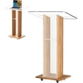 thumbnail image 1 of Gaonala 46in Portable Acrylic and Wood Podium with Wheels 2 Shelves for Meeting Office Church School, 1 of 7