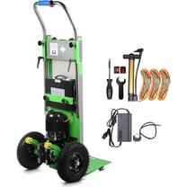 Gaonala Electric Stair Hand Truck 900lbs Capacity 1250W Heavy Duty 22"Lx13.78"Wx61"H Solid Wheel 3 Ropes Green for Furniture Logistics Warehouse