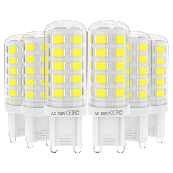 Gaormii G9 Chandelier Light Bulb 4W, 40W Halogen Equivalent Bi Pin Base 120V LED 450LM 6-Pack