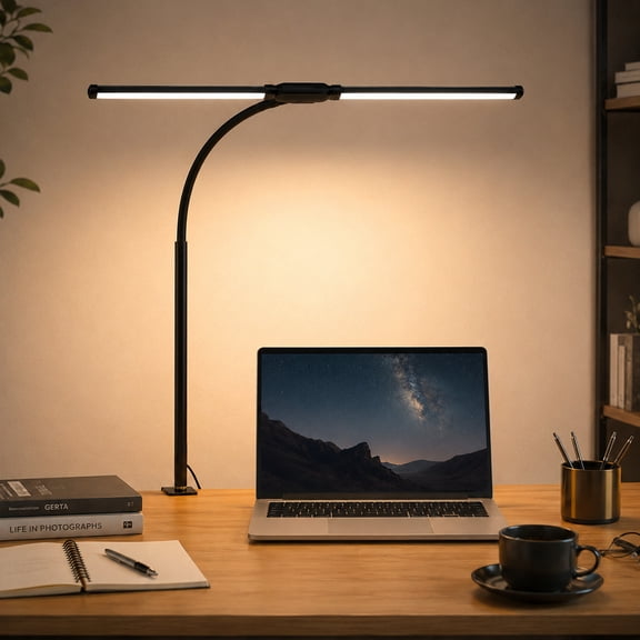 Gaormii LED Clip-on Desk Lamp with Touch Control, 3 Lighting Modes & 10 Dimmable Brightness, Eye-Caring Architect Light with Flexible Gooseneck, Clip Light for Computer Monitor, Home, Office, Study