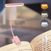 Gaormii LED Rechargeable Read Book Light for Reading in Bed with Memory Function- Eye Caring 3 Color Temperatures, Stepless Dimming Brightness