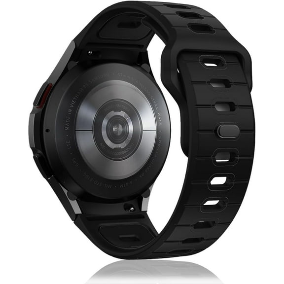 No Gap Band Compatible with Samsung Galaxy Watch 7 6 5 4 FE Band 40mm 44mm, Galaxy Watch 6 4 Classic Bands 47mm 43mm 42mm 46mm, Galaxy Watch 5 Pro Band, Rugged Two-tone Silicone Sport Strap for Men