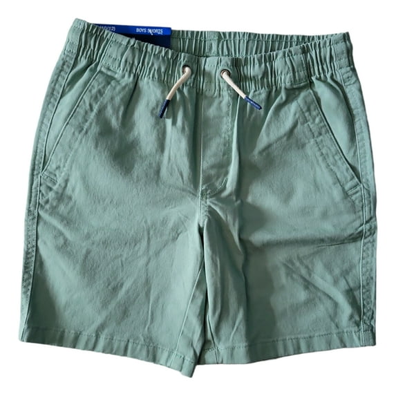 Gap Boy's Elastic Waistband Front & Back Pockets Stretch Soft Twill Shorts (Granite Green, M (8))