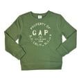 thumbnail image 1 of Gap Boy's Terry Lined Graphic Print Crewneck Pullover Sweatshirt (Green, L (10-12)), 1 of 1