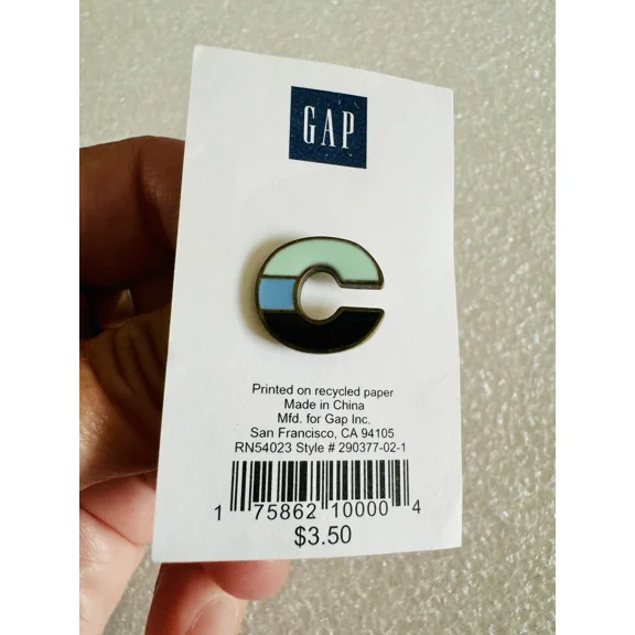 Gap Clothing Company Letter Initial Lapel Pin - Multicolor C