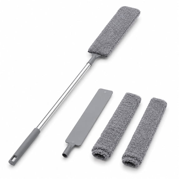 Gap Dust Cleaner with Pole, Cleaning Tools with 2 Microfiber Dusting Cloths, Long Handle Duster for Cleaning Under Refrigerator Furniture Appliance