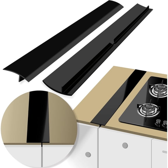Gap Filler for Stove and Counter - Kitchen Stove Counter Gap Cover Gap Cover Between Stove and Counter 21 Black