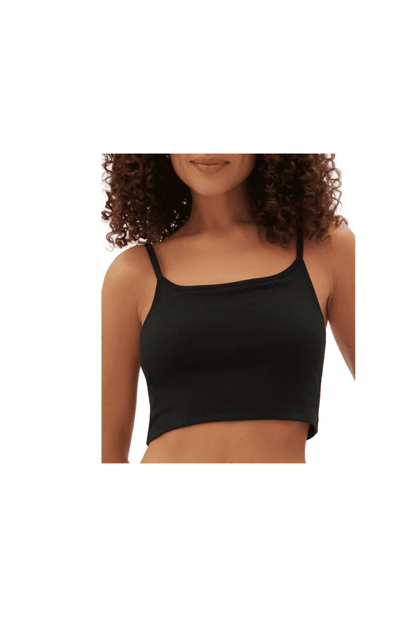 Body Women's Logo Comfort Cropped Bralette, Black, Large