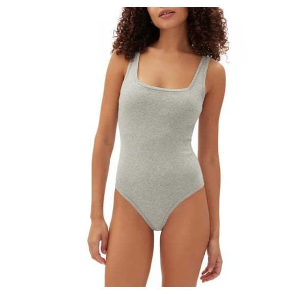 Gap GapBody Women's Logo Comfort Thong Bodysuit, Light Gray XL