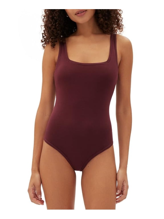 Body Womens Logo Comfort Thong Bodysuit, Windsor Wine, Medium