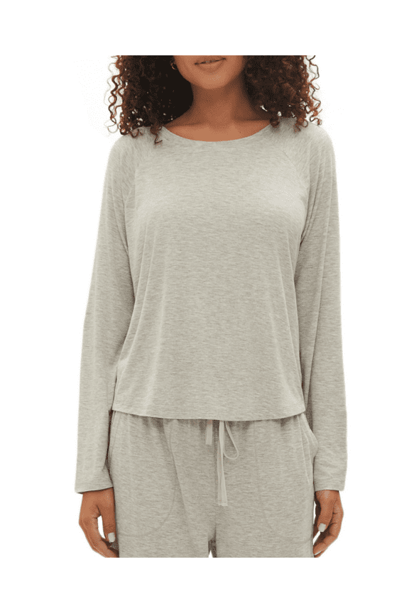 Women's Long-Sleeve Crewneck Pajama Top, Medium