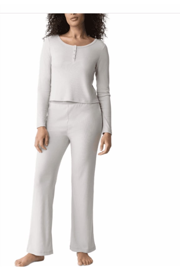 Body Women's Long-Sleeve Rib Pajama Top - Quiet Grey