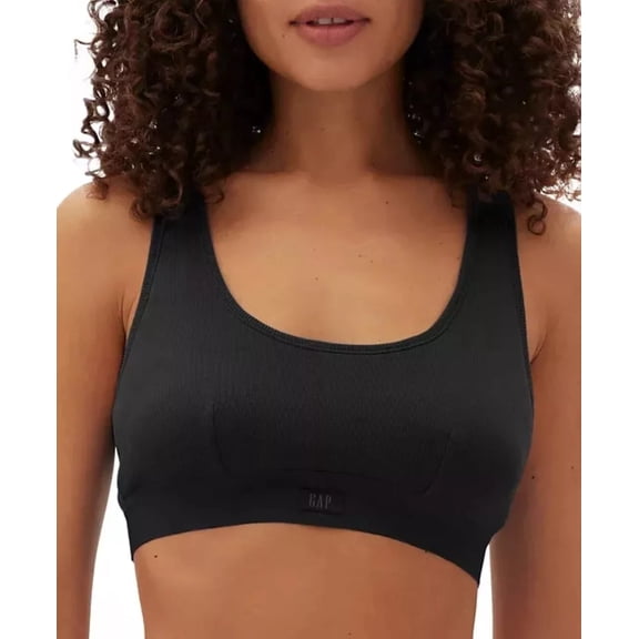 Gap GapBody Women's Ribbed Logo Comfort Racerback Bra GPW01051 - True Black