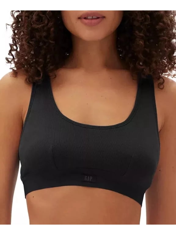 Body Women's Ribbed Logo Comfort Racerback Bra GPW01051 - True Black