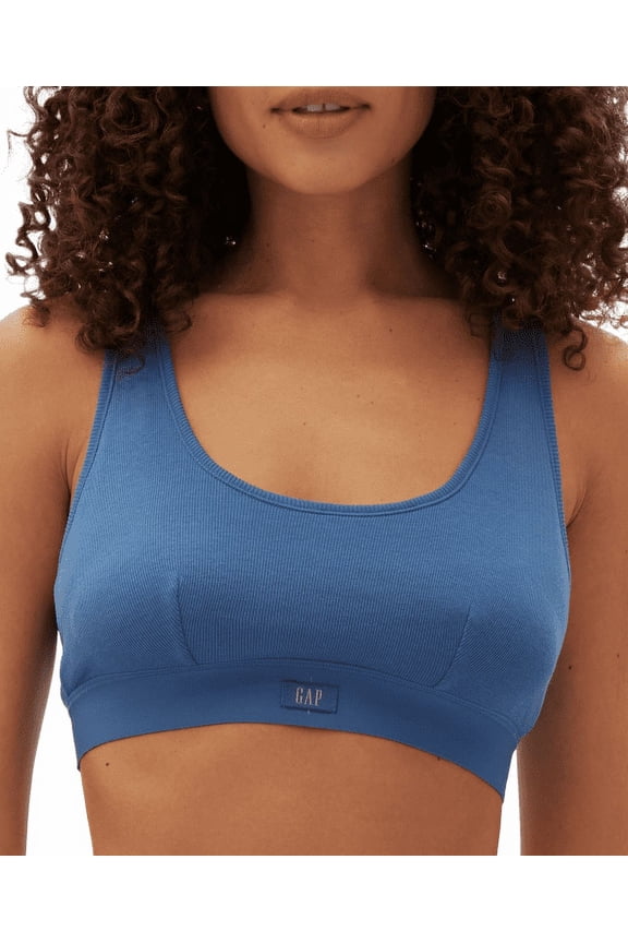 GapBody Women's Ribbed Logo Comfort Racerback Bra, XS