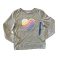 thumbnail image 1 of Gap Girl's Terry Lined Long Sleeve Graphic Print Pullover Sweatshirt (Light Heather Grey/Heart, 8), 1 of 1