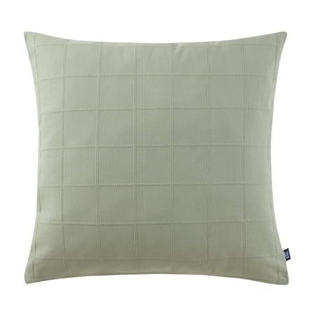 Gap Home 100% Organic Cotton Stitched Check Decorative Pillow Sage 22" x 22"