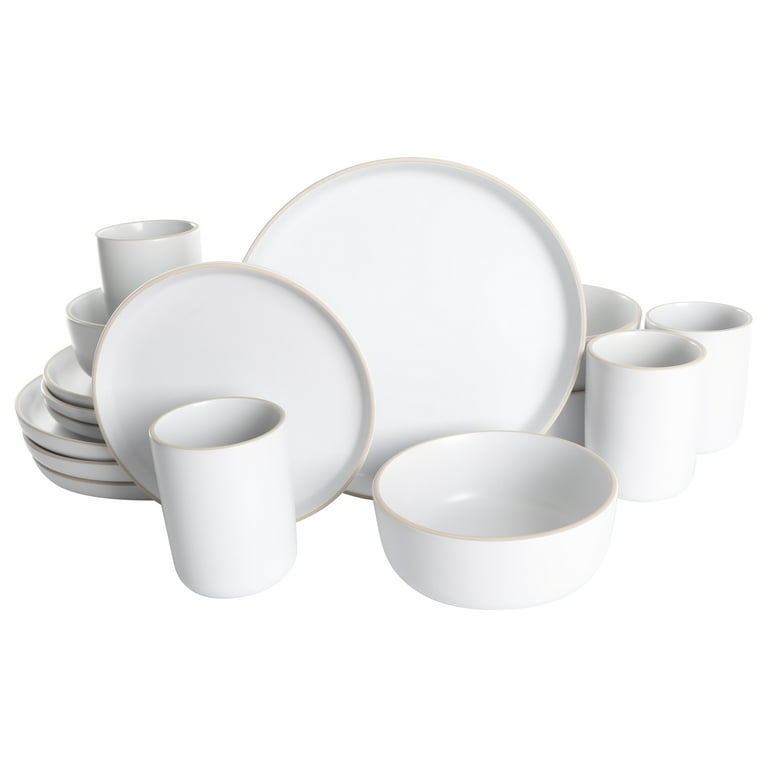 White stoneware cheap dinner sets