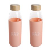 Gap Home 17 oz Melon Solid Print Glass Water Bottle 2 Pack