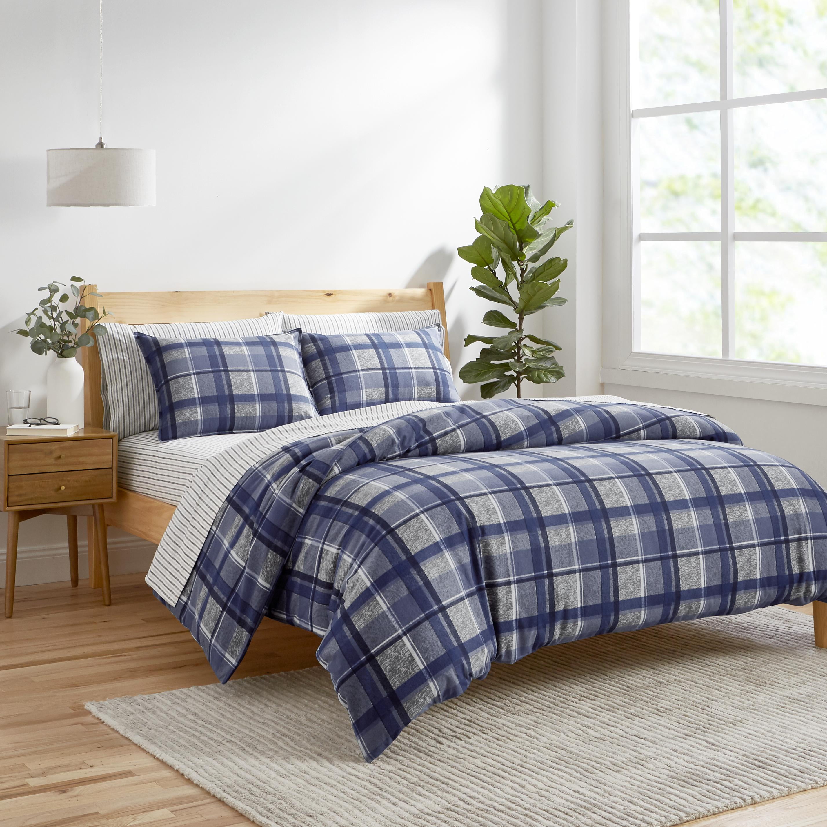Gap Home 2Piece Heathered Plaid Flannel Organic Cotton Comforter Set