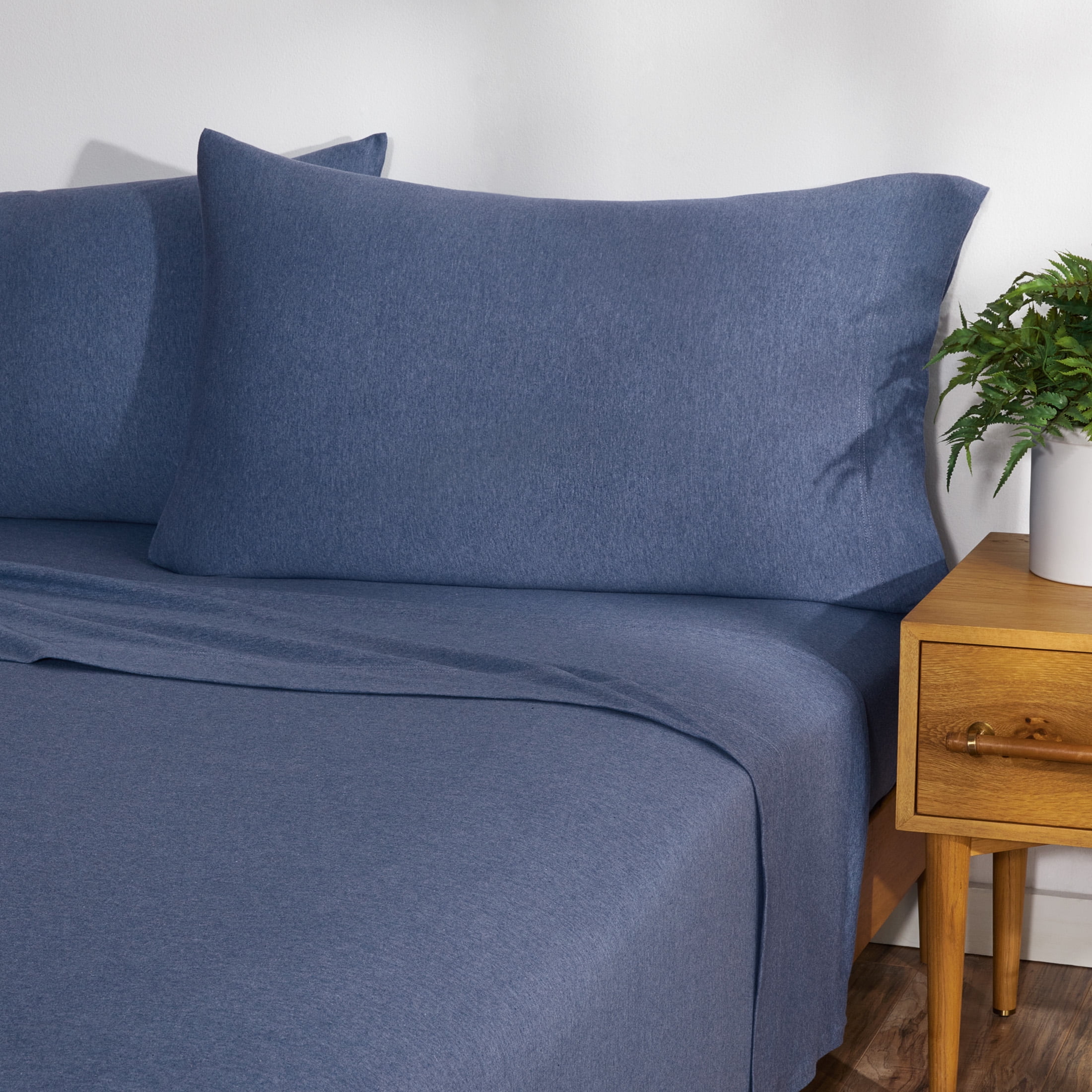 Gap Home Blue Solid Print Cotton Sheet Sets King (Count 4)