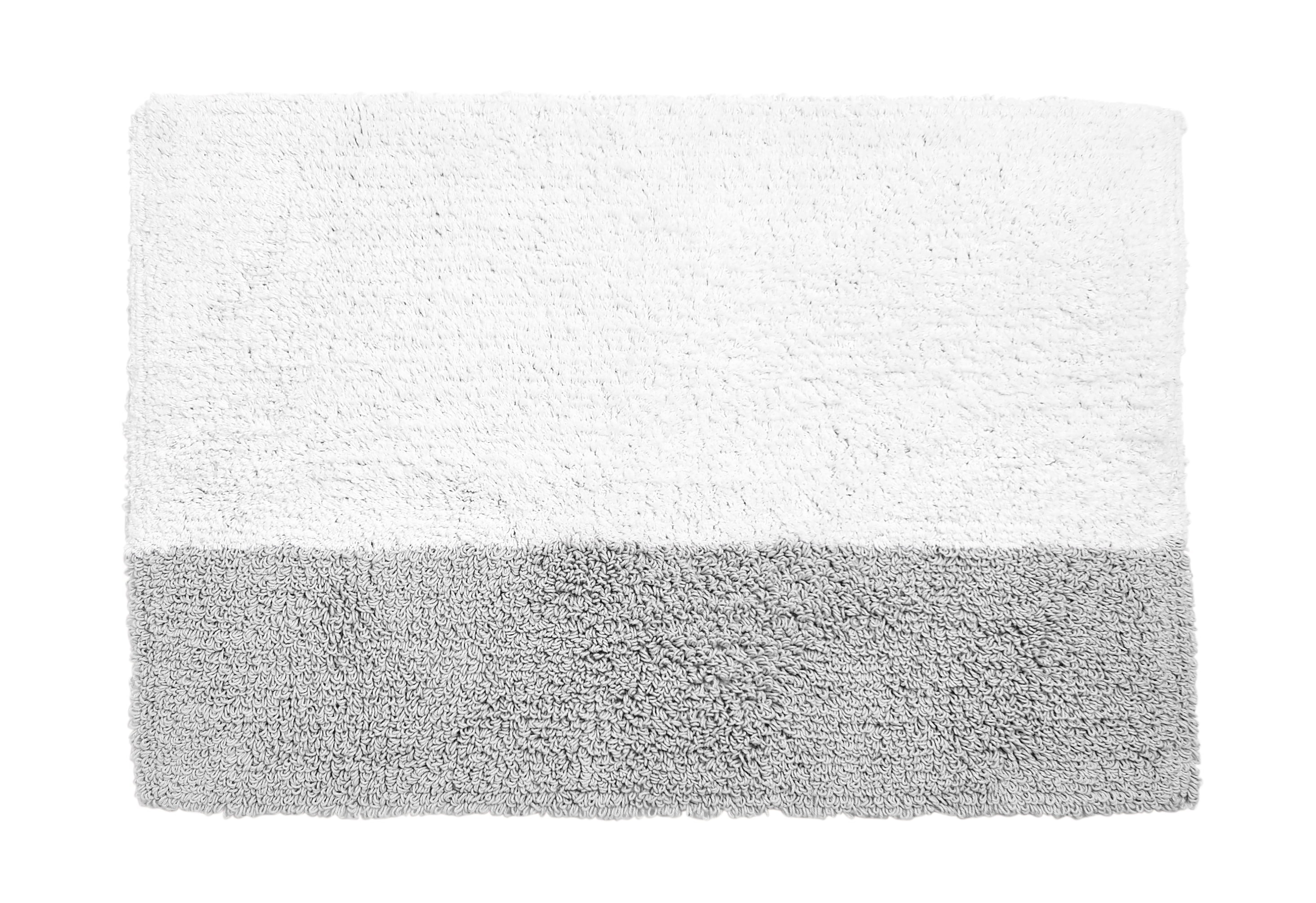Gap Home Color Block Reversible Cotton Bath Rug, Gray/White, 20"x30