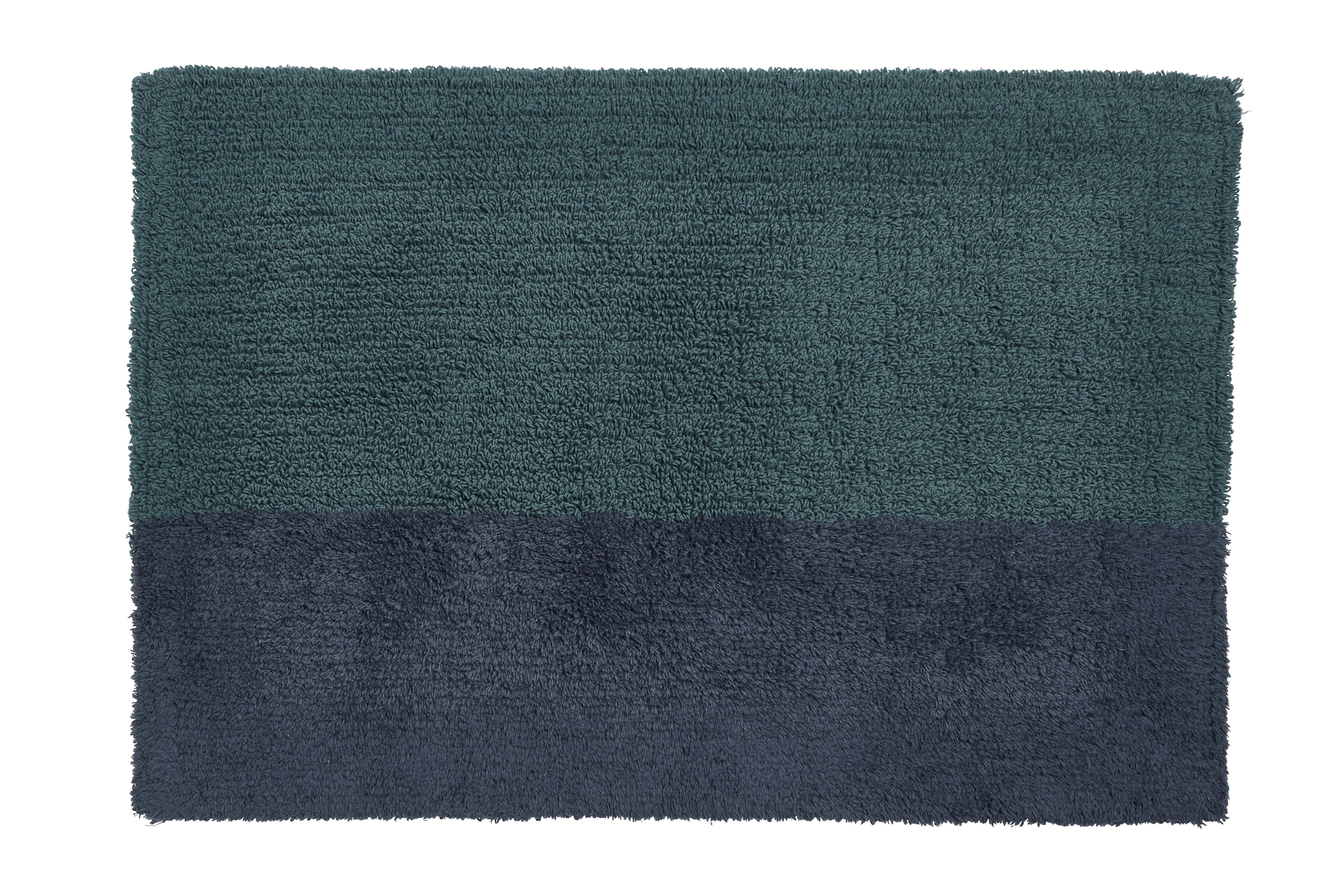 Gap Home Color Block Reversible Cotton Bath Rug, Teal/Turq, 20"x30