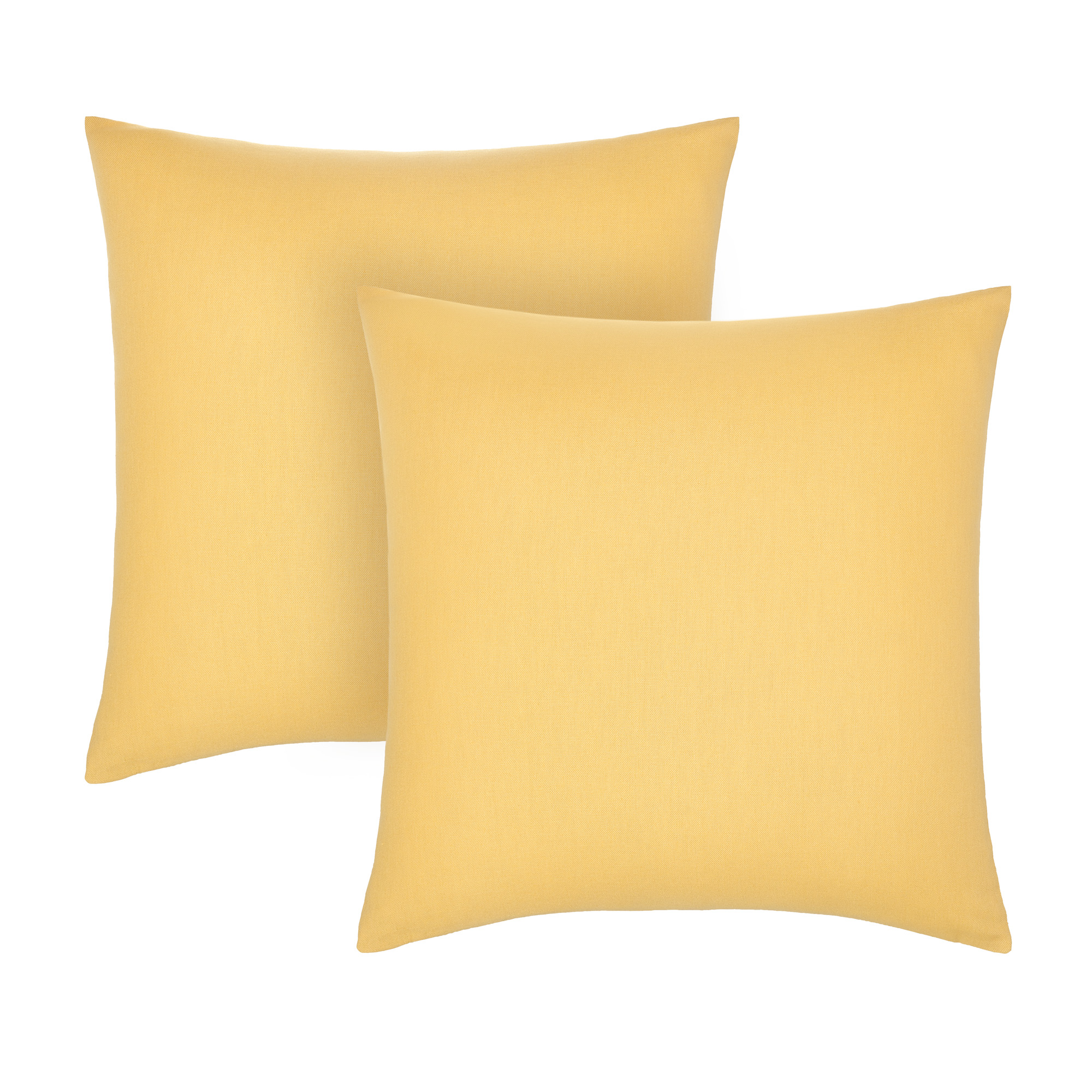 Gap Home Core Solid 2 Pack Decorative Square Throw Pillows Yellow 18" x