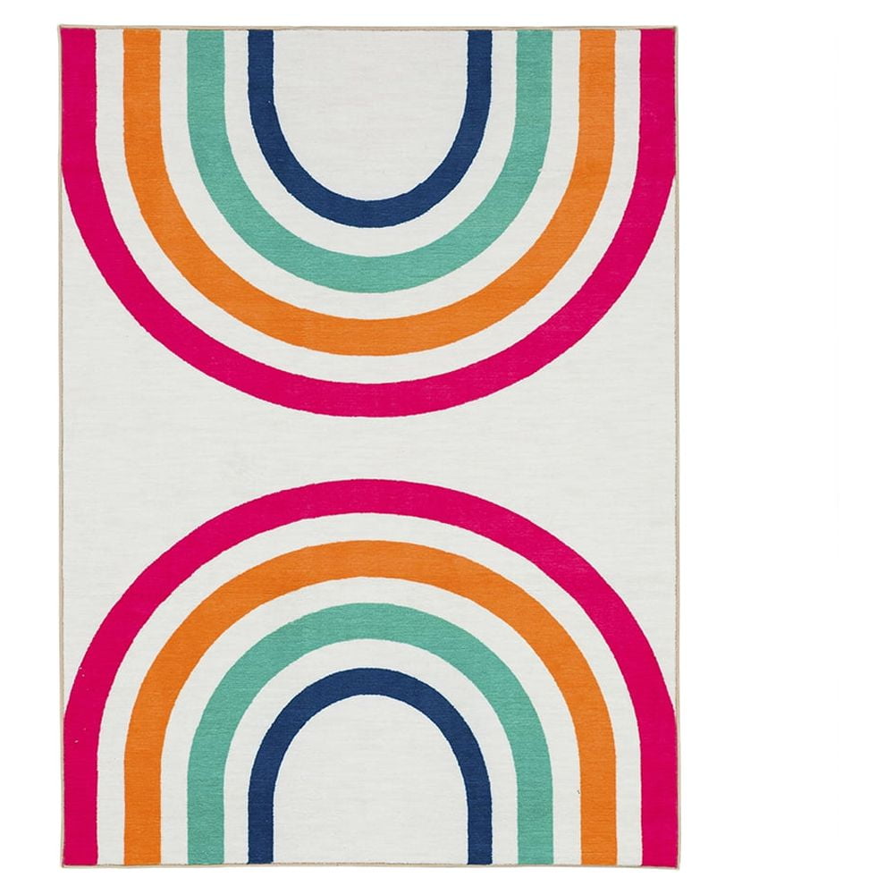 Gap Home Kids Double Rainbow Area Rug, Rainbow, 5'2"x7'